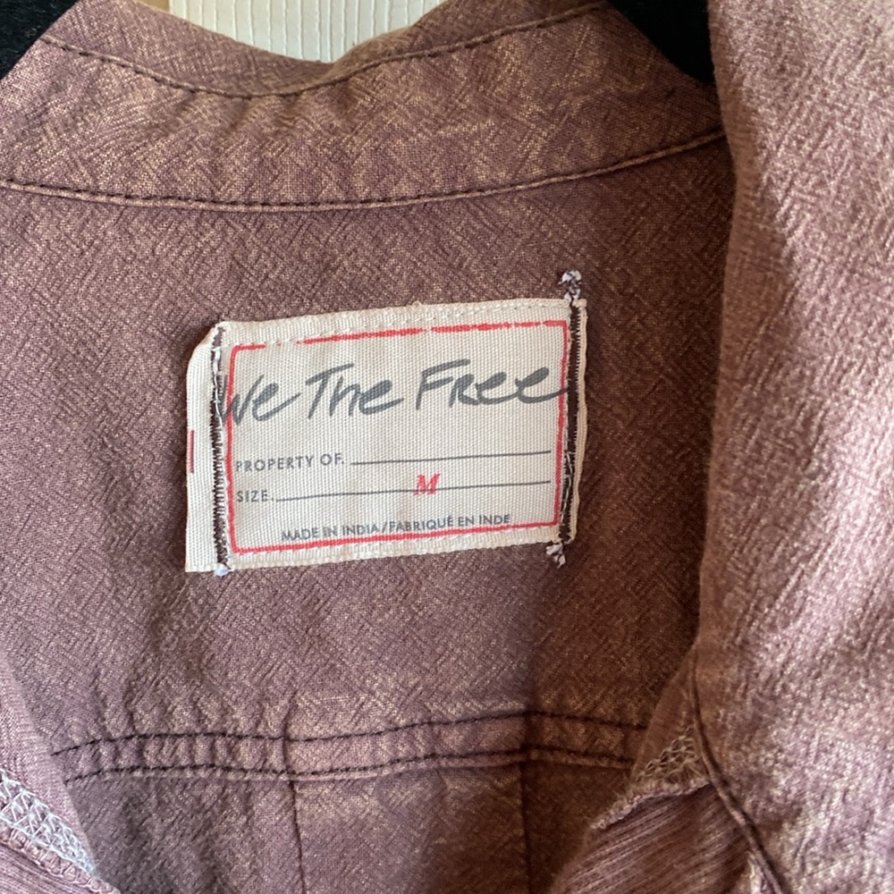 Free People NWT Tiny Button-Up Long Sleeve Collared Ribbed Cotton Top medium - Picture 12 of 16